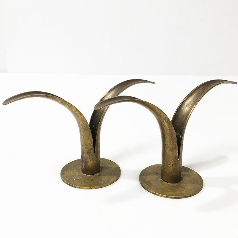 Brass Tulip Candle Holders